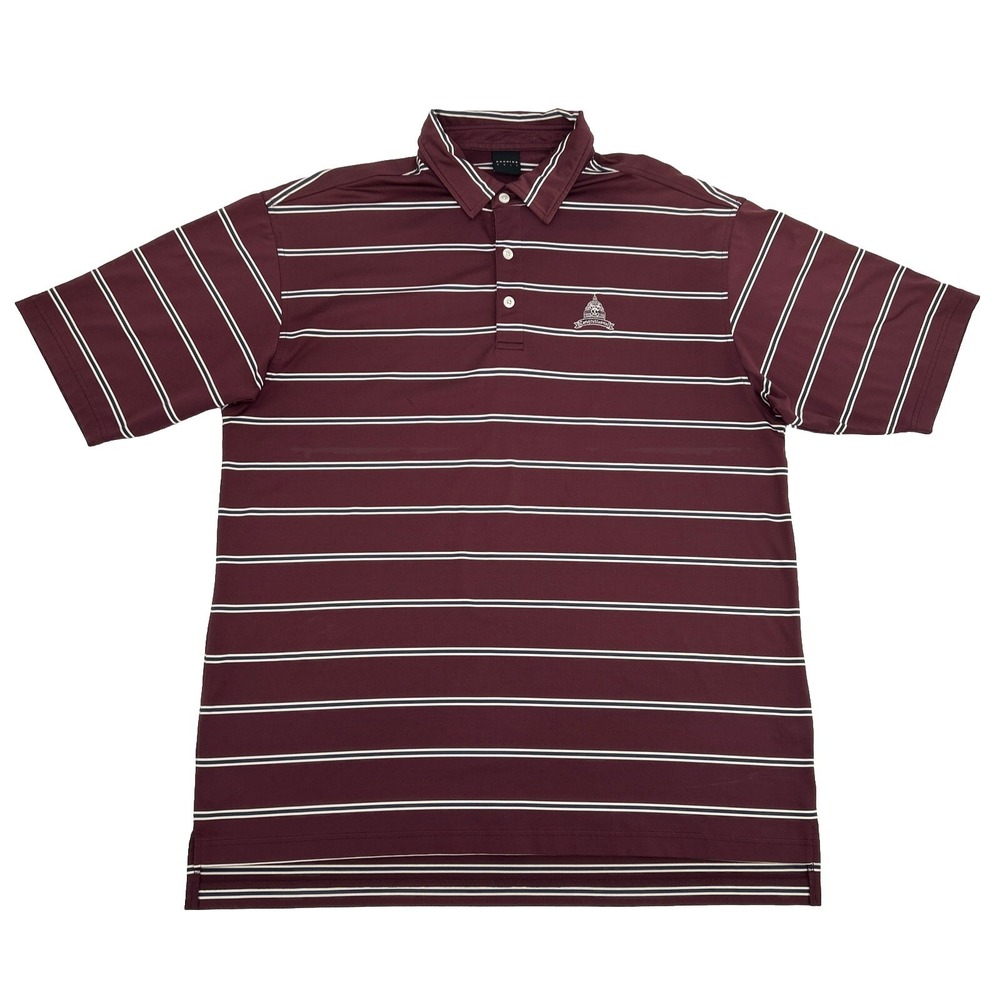 Dunning Golf Shirt Men's XL Maroon White Stripes Polo Congressional Country Club